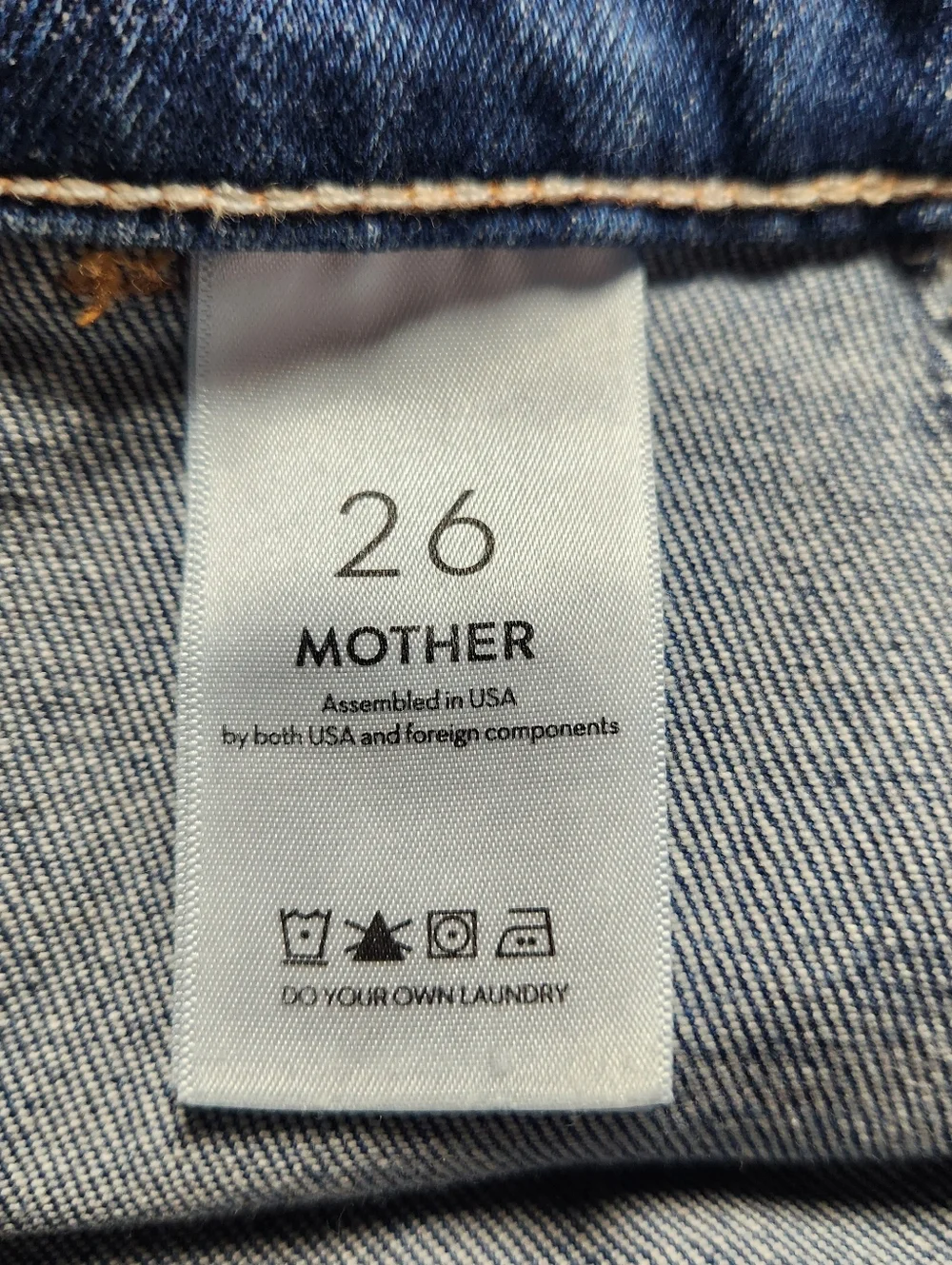 Mother Denim The Patch Rambler Rolled Short Globe Trotter Blue Women Size 26